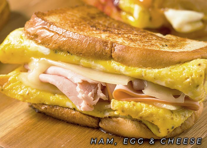Breakfast Ham, Egg & Cheese Sandwiches